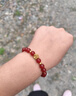 中国黄金（CHINA GOLD）红玛瑙手链散珠子水晶串珠本命年情侣款手串饰618生日礼物女生 京速达*【平安红】红玛瑙-8mm 实拍图