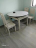 初屋 餐桌 岩板餐桌椅组合现代简约伸缩折叠圆桌家用小户型实木饭桌子 全白色-雪山白岩板-实木椅子 1.2m 一桌六椅 实拍图