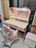 坐得正 儿童学习桌儿童桌椅套装可升降中小学生学习桌椅写字桌实木书桌 1m桌带陪读柜+鲸鱼双背椅粉 实拍图