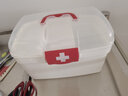 爽居医药箱家用双层大号收纳药箱大容量急救箱儿童收纳盒学生药盒套装 透明加大号红色 实拍图