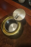 B&y 加厚鼓形不锈钢烟灰缸 防风带盖 车用烟缸 欧式个性  创意烟盅 金色 大号 实拍图