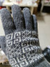克拉斯卡CLASSIC冬季男士双层加绒纯羊毛保暖手套 商务休闲全指毛线针织触屏加厚提花手套 麻灰色 均码 晒单实拍图