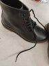 跨足行秋冬季马丁靴男中帮男靴工装靴黑色透气男鞋高帮皮鞋增高短靴子男 黑色6孔【四季单鞋】 40 实拍图