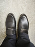 金利来（Goldlion）男鞋2026新款商务正装鞋套脚皮鞋男真皮软皮软底休闲鞋一脚蹬 黑色53372022101A 36 实拍图