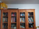 实为书柜实木书柜书架书橱组合带玻璃门中式落地书柜墙客厅现代简约 浅茶色 实木四门组合 实拍图