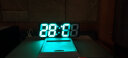 三每3D幻彩LED台钟客厅电视柜座钟彩色电子钟表会议室时尚创意挂钟时钟夜光闹钟带日期遥控器 G60黑色（无外框） 晒单实拍图