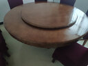 歆菲逸 实木餐桌家用圆形转盘餐桌椅组合吃饭桌中式圆桌餐厅家具桌子 1.8米餐桌带转盘 实拍图