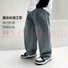左西男童牛仔裤春秋装儿童裤子2026新款男孩复古直筒长裤 牛仔色 110 实拍图