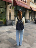 CLY轻奢品牌520生日礼物女士双肩背包通勤摩登潮流优雅商务旅行包包 黑色 实拍图