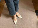 卓诗尼玛丽珍女鞋法式尖头2024春季新款时尚百搭休闲女士单鞋 米白色跟高2.5CM 37 标准码 晒单实拍图