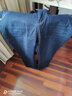 唐治 秋冬季高弹力牛仔裤男宽松直筒长裤胖子加肥加大弹性加绒裤子时尚休闲特大码肥佬裤潮 蓝黑色 44码 3尺4 实拍图