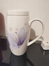 后海700ML大容量马克杯带盖骨瓷喝水杯子办公室茶杯女陶瓷水杯有盖的 腰鼓杯-天香百合紫[700ML可微波] 实拍图