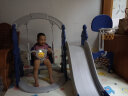 嘻优米滑滑梯儿童室内玩具家用秋千组合3-6岁宝宝滑梯户外游乐园婴儿秋 城堡款五合一蓝色 实拍图