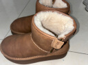 百丽保暖舒适雪地靴女潮流短靴B1729DD3 棕色 38 实拍图