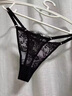 性感蕾丝边细带镂空丁字裤女辣妹健身无痕运动蜜桃臀T裤纯欲内裤 黑色 均码 (80-130斤左右) 实拍图