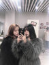 岸音（ANYIN） ANYIN岸音貉子毛双面编织皮草外套女气质名媛毛茸茸大衣2023新款 深灰色 均码 （90-130斤 当日发） 实拍图