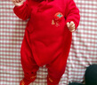 巴拉巴拉童装婴儿连体衣新生儿宝宝满月爬服夹棉加厚萌趣男童女童婴童衣服 喜乐红色调 59cm 实拍图