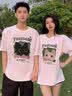 love legend情侣装夏季短袖t恤套装一男一女2024新款网红半袖上衣服学生定制 （猫咪）男灰绿+女灰绿 M 男+S女 实拍图