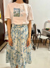 香影（xiangying）今年流行的一整套穿搭夏装套装2024新款t恤碎花半身裙两件套 蓝色 S 晒单实拍图