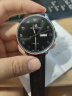 上海（SHANGHAI） 手表 男士皮表带休闲商务机械表针扣皮表带 20mm-黑色-银色针扣 实拍图