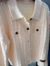 EGGKA 长袖翻领针织开衫秋冬法式分设计感个性保暖单排扣毛衣 杏色 M 晒单实拍图