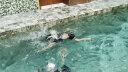 佑游儿童泳衣女孩分体裙式带袖保守中大童女童少女韩版宝宝泳装黑色 37241  2XL（115-125CM） 实拍图
