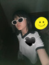 四万公里太阳镜椭圆墨镜辣妹欧美凹造型拍照猫眼防晒高级感ins显瘦墨镜 实拍图