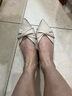 达芙妮单鞋女新款夏季尖头气质平底鞋一脚蹬舒适百搭女鞋子 米色 36 实拍图