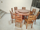 莱仕达实木餐桌椅组合中式酒店大圆桌家用饭桌子H608 1.5+8椅+转盘 实拍图