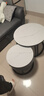 欧圣德北欧岩板茶几简约现代创意小户型家用客厅轻奢圆形桌组合小茶几 [黑架灰柜]50鱼肚白+70鱼肚白 实拍图