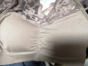 俞兆林内衣女学生聚拢性感蕾丝美背裹胸带胸垫无钢圈背心式文胸睡眠胸罩  V领蕾丝WX 豆沙1件 均码 （80-135斤） 实拍图