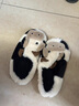 蛮丂2025爆款半包跟可爱小奶牛棉拖鞋男女冬季室内保暖毛绒居家鞋ins 黑白 40-41（适合38-39） 实拍图