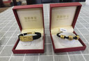 蓓影足金黄金手链个性路路通黄金转运珠皮绳手链饰品串本命年生日礼物 大版三颗(备注转运珠和皮绳) 实拍图