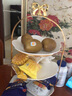 佳亿厨连欧式蛋糕托盘点心架下午茶甜品盘生日婚庆糖果盘多层糕点水果盘子 金色三层架和白色蝴蝶盘*3 实拍图