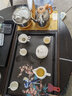 瓷牌茗茶具功夫茶具茶盘实木家用整套四合一电热炉茶台茶托盘排水式仿乌金石 多彩喜上楣梢4合1茶盘全自动炉 实拍图