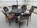 莫 家户外家具铸铝桌椅组合室外庭院桌椅露台桌椅休闲别墅花园阳台 斜格6椅+100cm兰花桌 实拍图