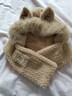 柠月静苼狐狸毛绒帽子围巾一体女秋冬季可爱骑车加绒保暖护耳帽学生日礼物 卡其色 实拍图