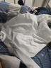 策息圆领卫衣长袖T恤男春夏季纯色情侣衣服秋装上衣学生打底衫 白灰 XL -建议110-140斤左右 实拍图