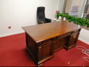 匠莱艺美式书桌实木老板电脑桌办公桌椅组合欧式奢华书法写字台书房家具 1.6米长全实木书桌/樱桃色 实拍图