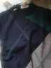 恒源祥 羊毛衫男士圆领拼色套头针织衫毛衣 08990225 藏青 165/84A  实拍图