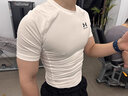 安德玛（Under Armour）UA HeatGear 男子舒适训练健身短袖紧身衣1361518 白色100 XL 实拍图