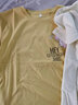 欧妤短袖t恤女2025夏季女装新款韩版宽松休闲体恤女上衣打底衫 奶白色嗨小兔+黄色晚安龙 L 建议100-110斤 实拍图