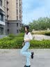 班尼路牛仔裤女装秋冬新款高腰修身长裤子女士百搭休闲风简约直筒阔腿裤 浅蓝 -直筒版型 M 实拍图