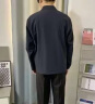 罗蒙夹克男中年男士纯色商务上衣翻领茄克衫中老年宽松加绒加厚男装 008藏青色（翻领常规款） XL（推荐125斤-140斤） 晒单实拍图