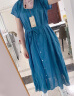 无印良品（MUJI） 女式 强捻 法国袖 连衣裙 女装裙子夏季 纯棉全棉 BC2JGC4S 蓝色 S(155/80A) 晒单实拍图