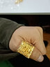 创缘 镀沙金戒指男款特大方戒久不掉色镀沙金尾戒开口镀金指环重时尚镀金首饰送男友生日礼物可刻字 龙-重约20克 实拍图