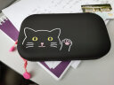 日本LIHIT LAB.喜利PUNILABO可爱卡通硅胶拉链收纳袋笔袋文具盒杂物袋创意日本铅笔盒 L黑猫 实拍图