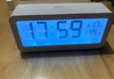 得力（deli） 电子闹钟学生智能夜光大屏幕电子钟多功能温湿度显示时间管理器 小号简洁白-起床神器 实拍图