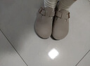 Devo Life【邓恩熙同款】软木鞋男女时尚包头鞋勃肯拖鞋休闲外穿拖鞋3624 浅米黄反绒皮 40 （建议拍小一码） 实拍图