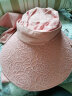 卡兰薇 防晒帽子女遮阳帽户外防紫外线遮脸面罩大檐太阳帽可折叠采茶帽 粉色 实拍图